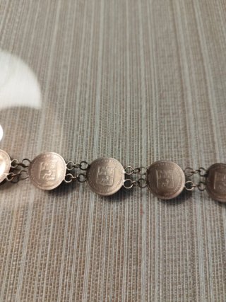 Pulsera monedas bolívares plata