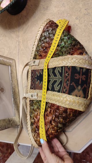 Bolso de rafia tejido multicolor