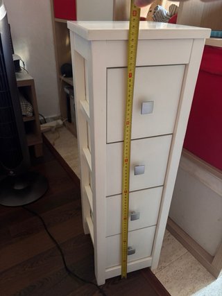 Mueble auxiliar 4 cajones madera blanca