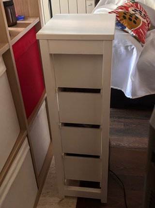 Mueble auxiliar 4 cajones madera blanca
