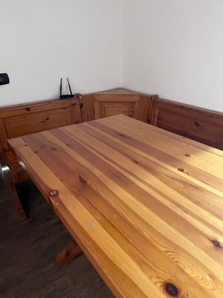 Tavolo Pino Svezia con Panca Angolare L