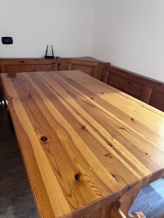 Tavolo Pino Svezia con Panca Angolare L