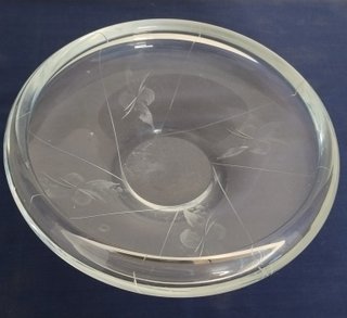 Ciotola Fruttiera Vetro Inciso Decorazioni a Fiori