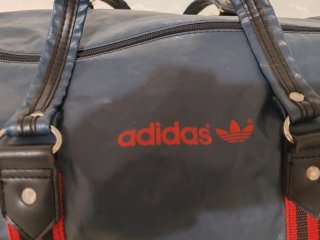 Bolsa deportiva Adidas vintage años 70 azul/rojo