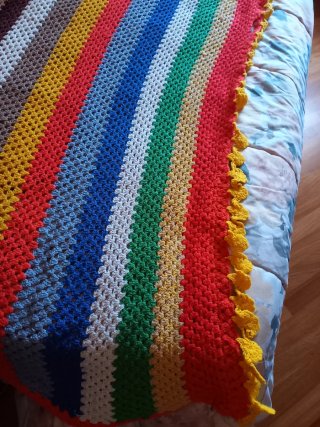 Coperta fatta a mano arcobaleno
