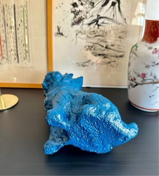 Escultura Perro Yorkshire Terrier Piedra Azul