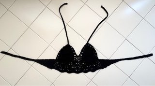 Top uncinetto nero taglia unica