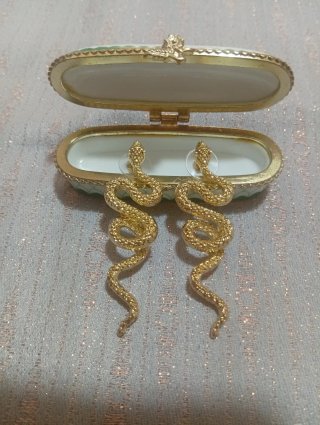 Orecchini Snake Stile Vintage A Perno