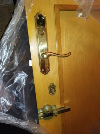 Puerta de entrada a casa en muy buen estado.