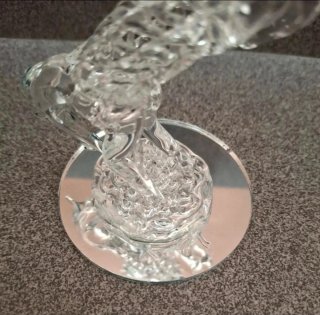 Statuetta unicorno in vetro trasparente
