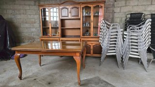 Armario comedor madera y cristal