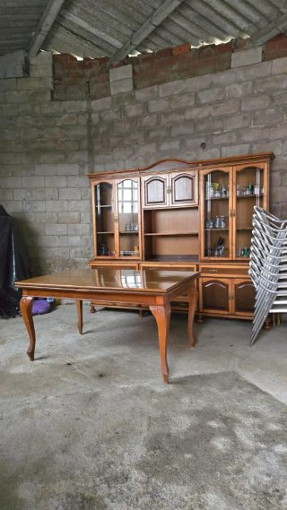 Armario comedor madera y cristal