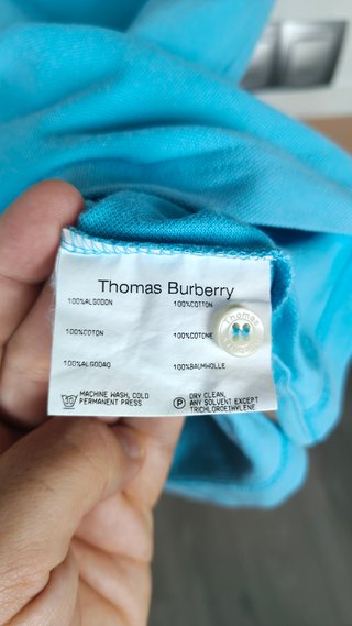 Polo Thomas Burberry Azul/Turquesa Talla XL