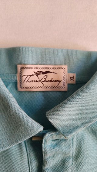 Polo Thomas Burberry Azul/Turquesa Talla XL