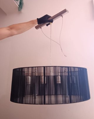 Lámpara de salón tela y metal