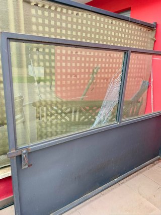 Mampara separador terraza cristal