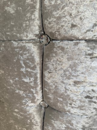 Cabecero terciopelo cama 1.40 gris/plateado