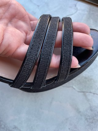 Sandalias tacón negras,solo se usaron media hora