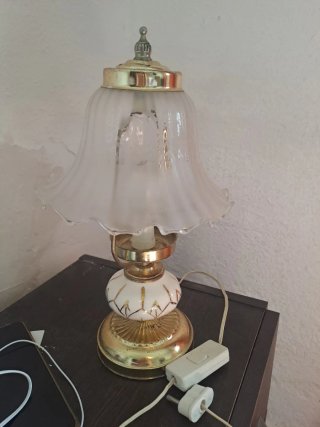 Pareja lámparas Vintage Cristal y Dorado.