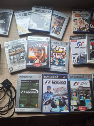 Pack PS2 Slim, Mando, 28 Juegos y volante