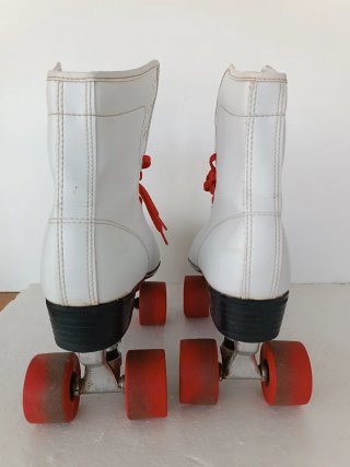 Patines Skider 4 Ruedas Blancos y Rojos