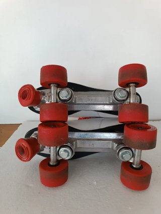 Patines Skider 4 Ruedas Blancos y Rojos