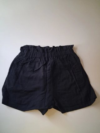Pantaloncini neri cotone vita alta bottoni