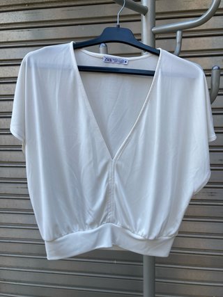 Top Zara blanco champán
