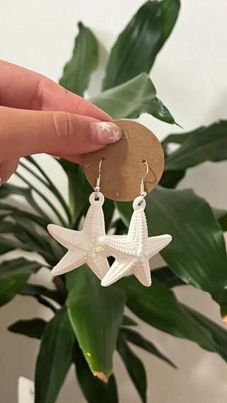 Pendientes Estrella de Mar Blancos