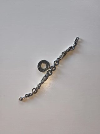 Pulsera mujer acero con charm redondo