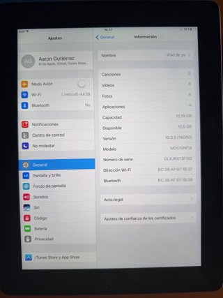iPad 4 A1458 16GB Negro