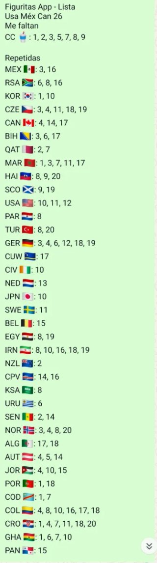 Intercambio Cromos Mundial 2026 - Puzuelo Estación