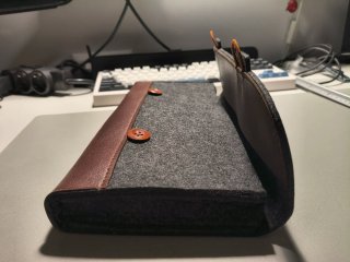 Funda para teclado 60% gris y marrón