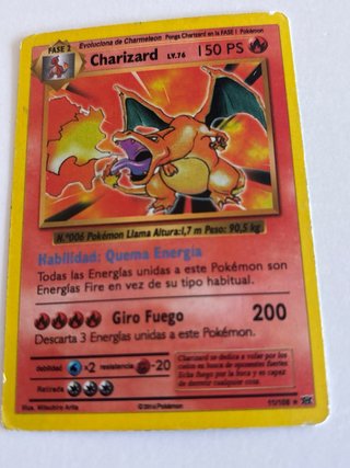 Carta Pokémon Charizard Fase 2 150 PS