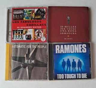 Cds R.E.M., Ramones, Manel, Cadillac Fabulosos