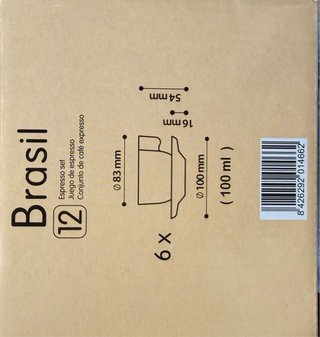 Juego de 6 tazas de café espresso Brasil