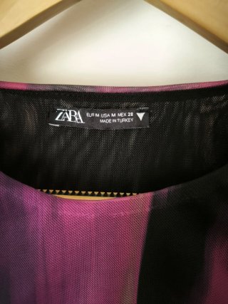 Vestido drapeado Zara em tule M