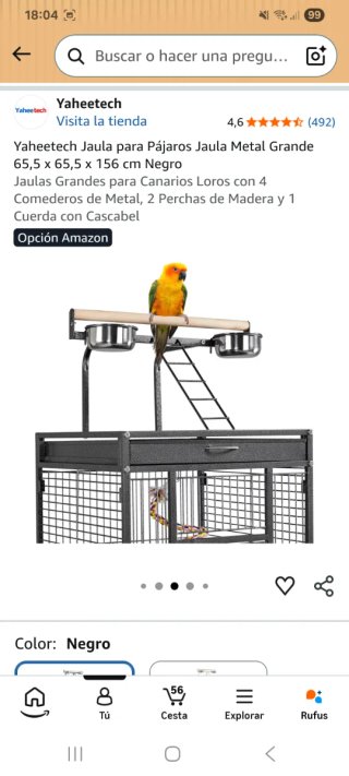 Jaula grande para pájaros con ruedas