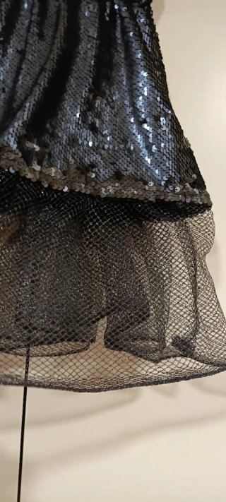 Falda fiesta lentejuelas tul negra