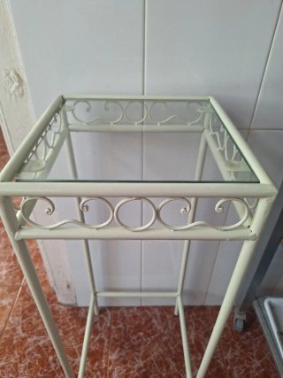 Mesita forja cristal