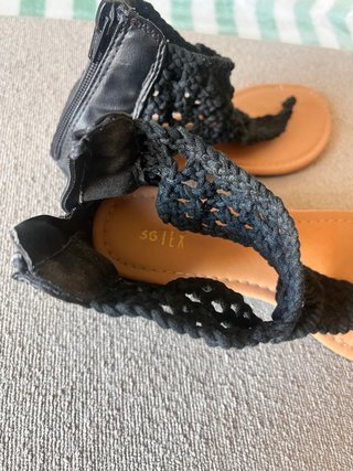 Sandalias planas negras mujer T36