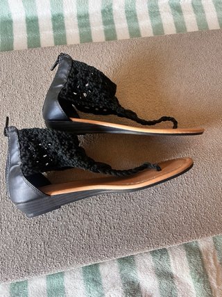 Sandalias planas negras mujer T36