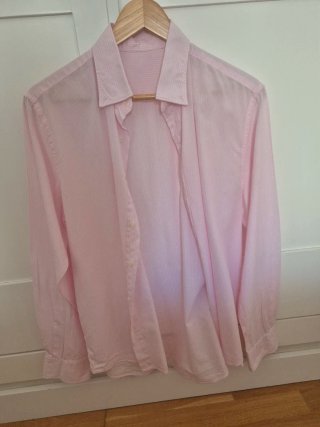 Camisa Cortefiel Rayas Finas Rosa Claro
