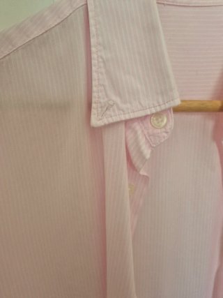 Camisa Cortefiel Rayas Finas Rosa Claro