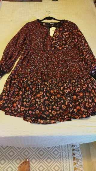 Vestido Desigual flores negro multicolor