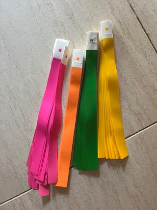 Pulseras de papel para eventos