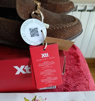Mocasines Xti Marrones con Strass Talla 38