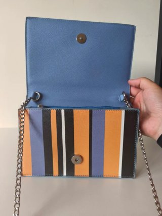 Bolso Misako rayas azul naranja