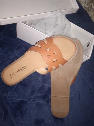 Sandalias planas marrón mujer