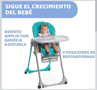 Trona Chicco Azul con Estampado de Lunares